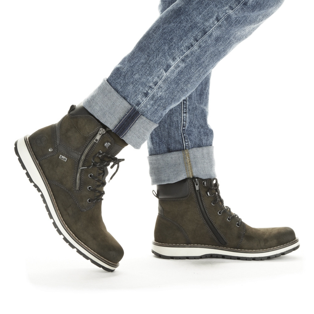 detail Pánská kotníková obuv RIEKER 38425-54 zelená W3