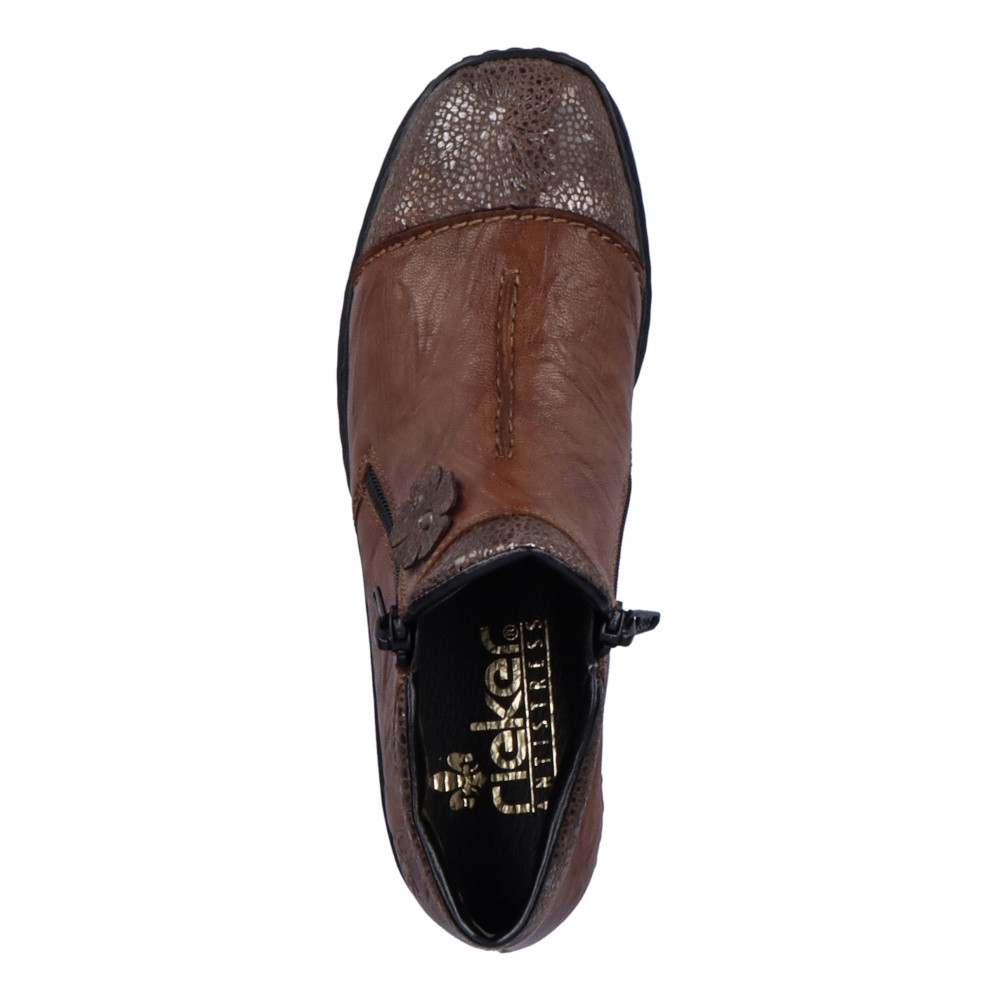 detail Dámská kotníková obuv RIEKER 58388-22 hnědá W4