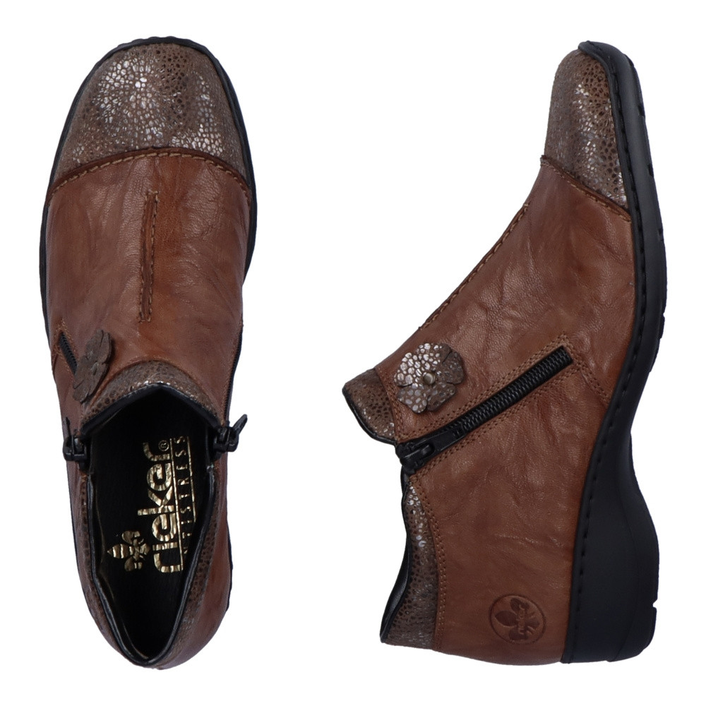 detail Dámská kotníková obuv RIEKER 58388-22 hnědá W4