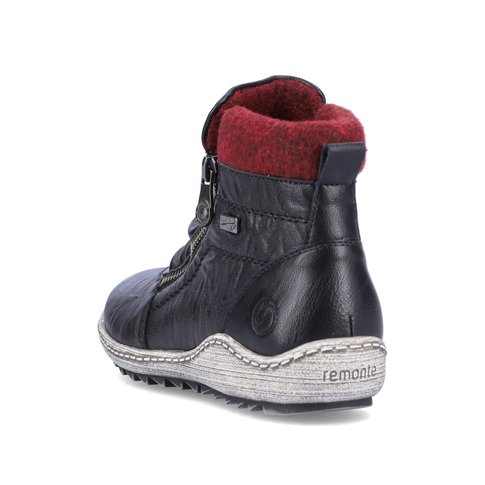 detail Dámská kotníková obuv REMONTE R1486-01 černá W3