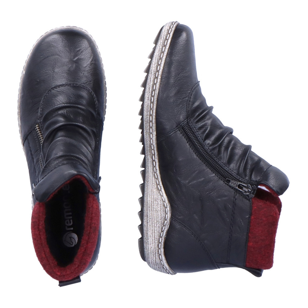 detail Dámská kotníková obuv REMONTE R1486-01 černá W3