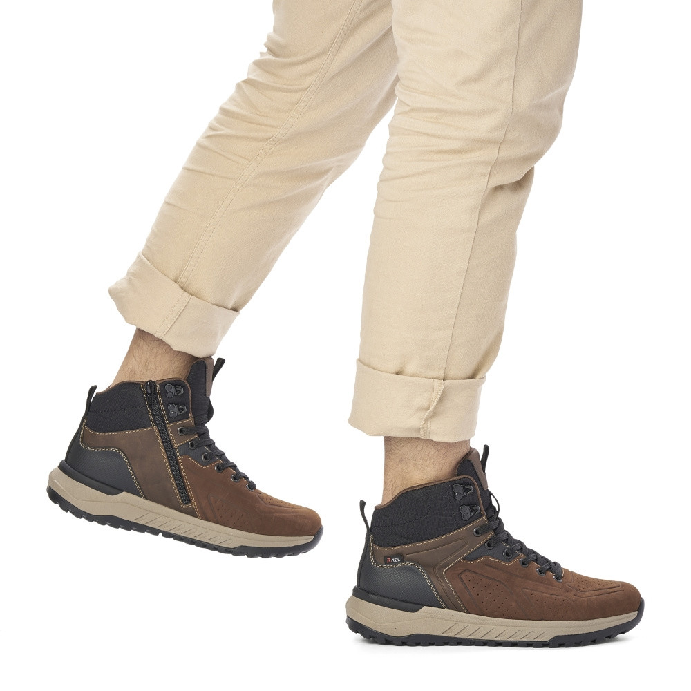 detail Pánská kotníková obuv RIEKER U0161-22 hnědá W3