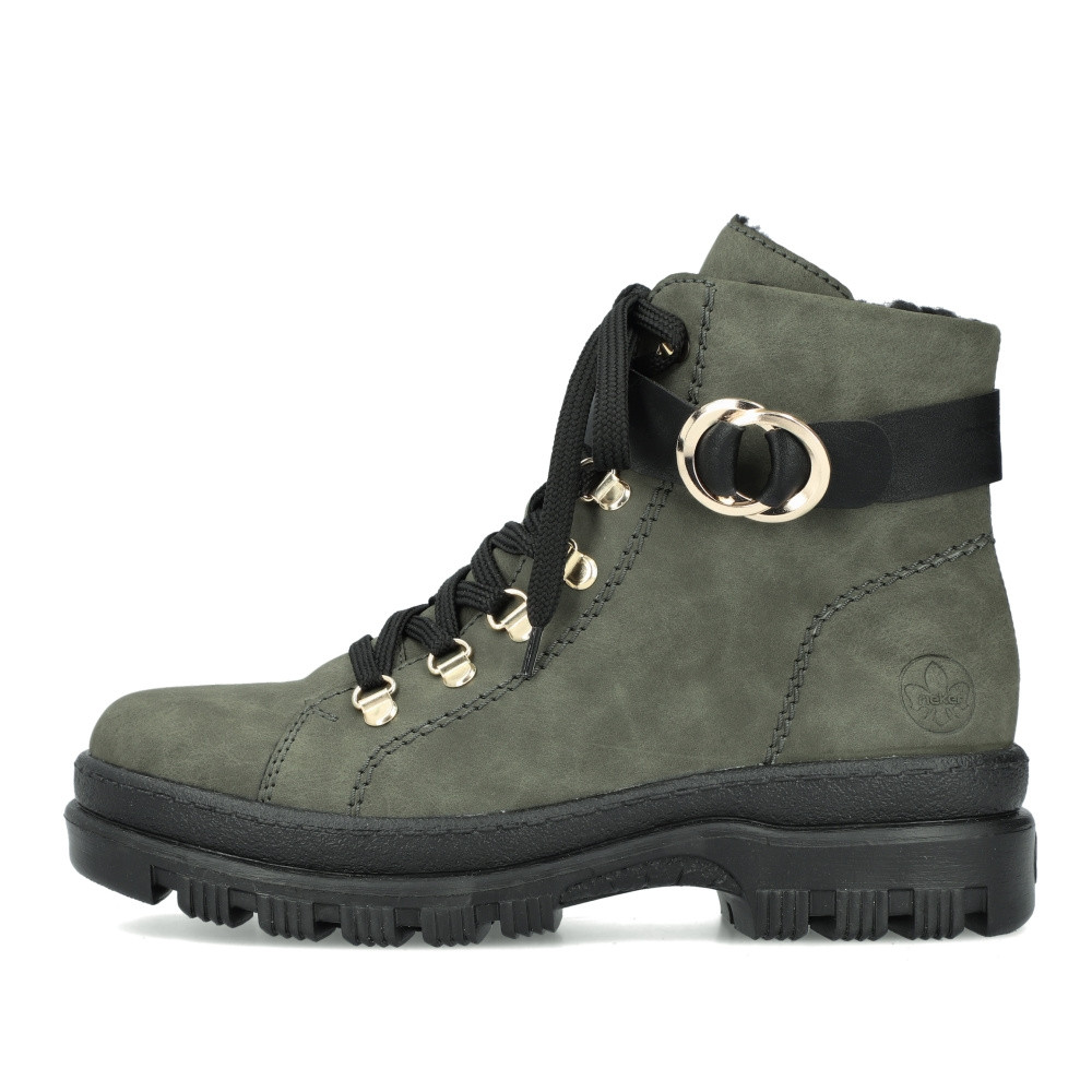 detail Dámská kotníková obuv RIEKER X9023-54 zelená W3