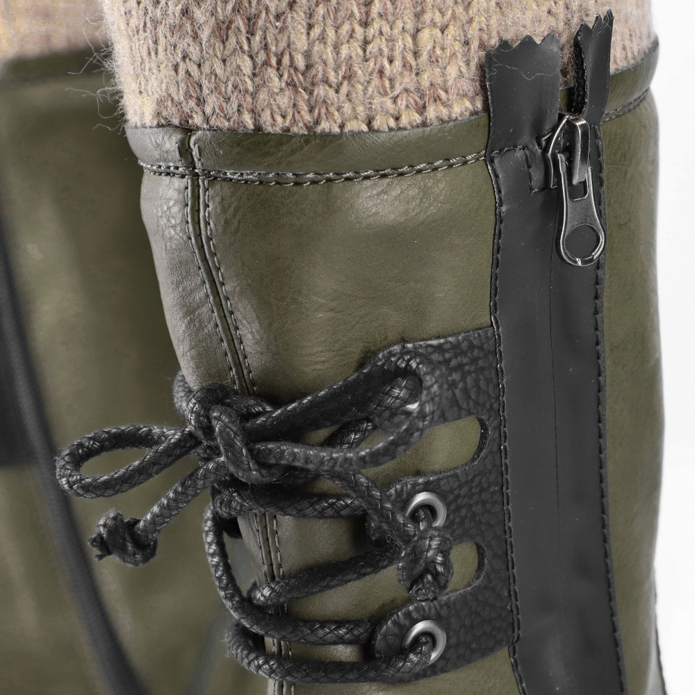 detail Dámské kozačky RIEKER Z4756-55 zelená W2
