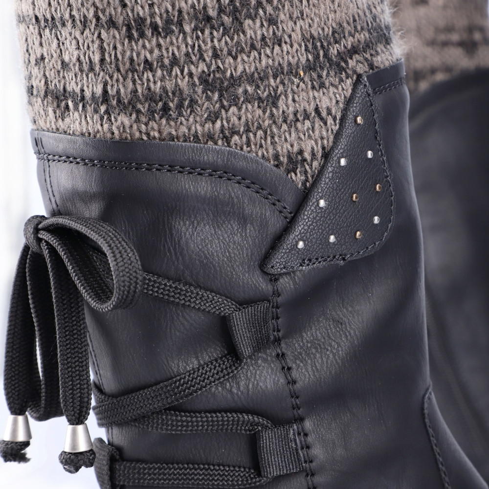 detail Dámske čižmy RIEKER Z4773-01 čierna W3