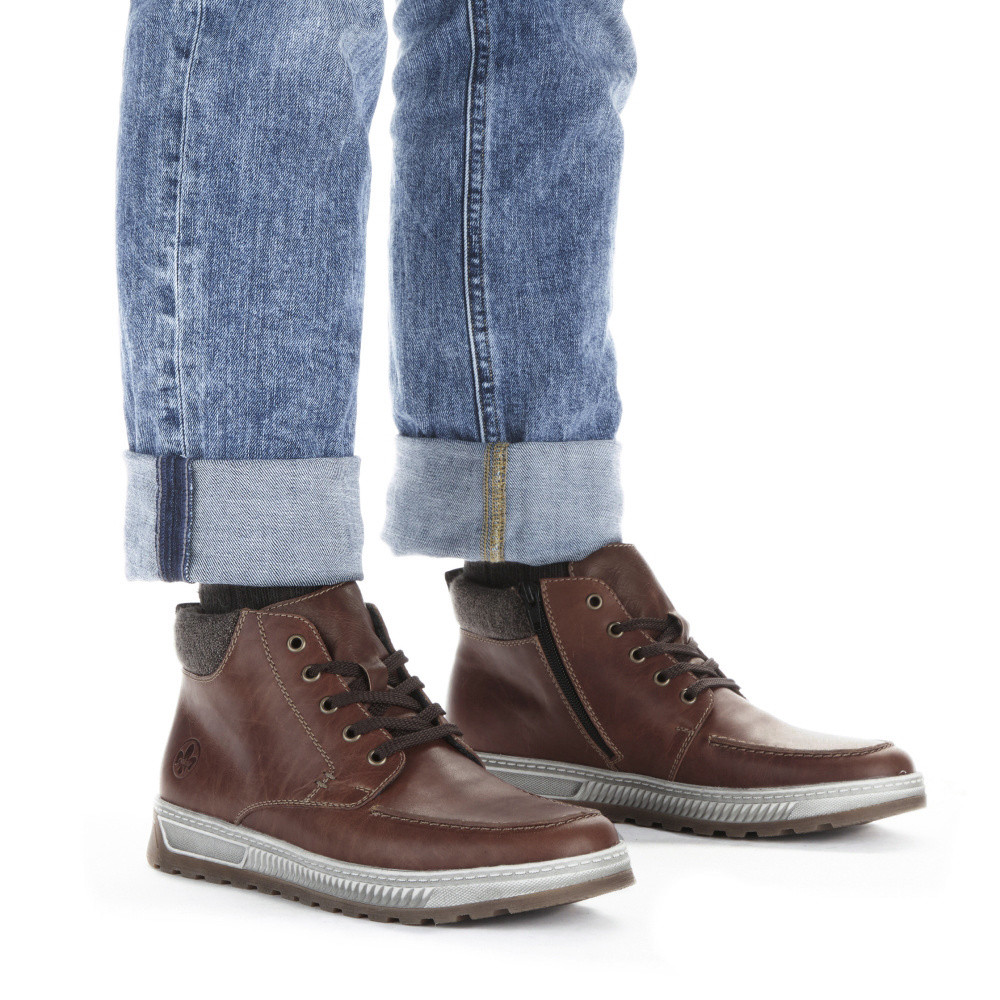 detail Pánská kotníková obuv RIEKER 37022-24 hnědá W4