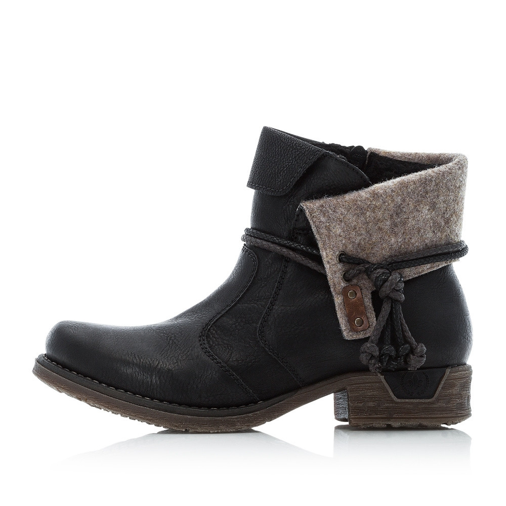 detail Dámska členková obuv RIEKER 79693-00 čierna W4