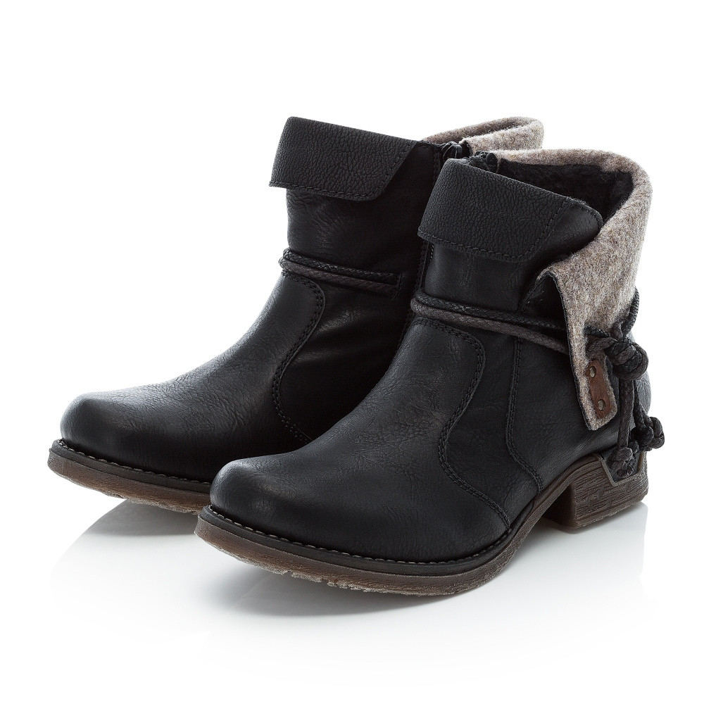 detail Dámska členková obuv RIEKER 79693-00 čierna W4