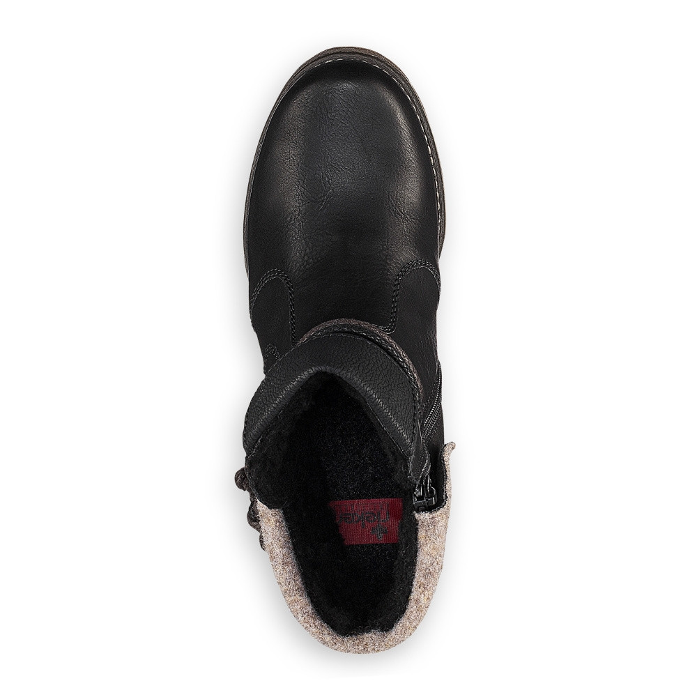 detail Dámska členková obuv RIEKER 79693-00 čierna W4