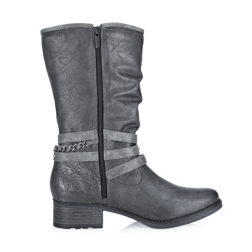 detail Dámské kozačky MUSTANG 1229605-259 šedá W4