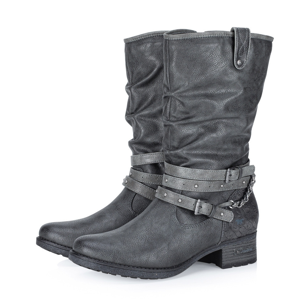 detail Dámské kozačky MUSTANG 1229605-259 šedá W4