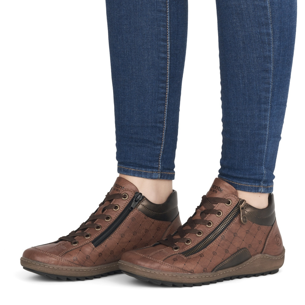 detail Dámská kotníková obuv REMONTE R1465-22 hnědá W3