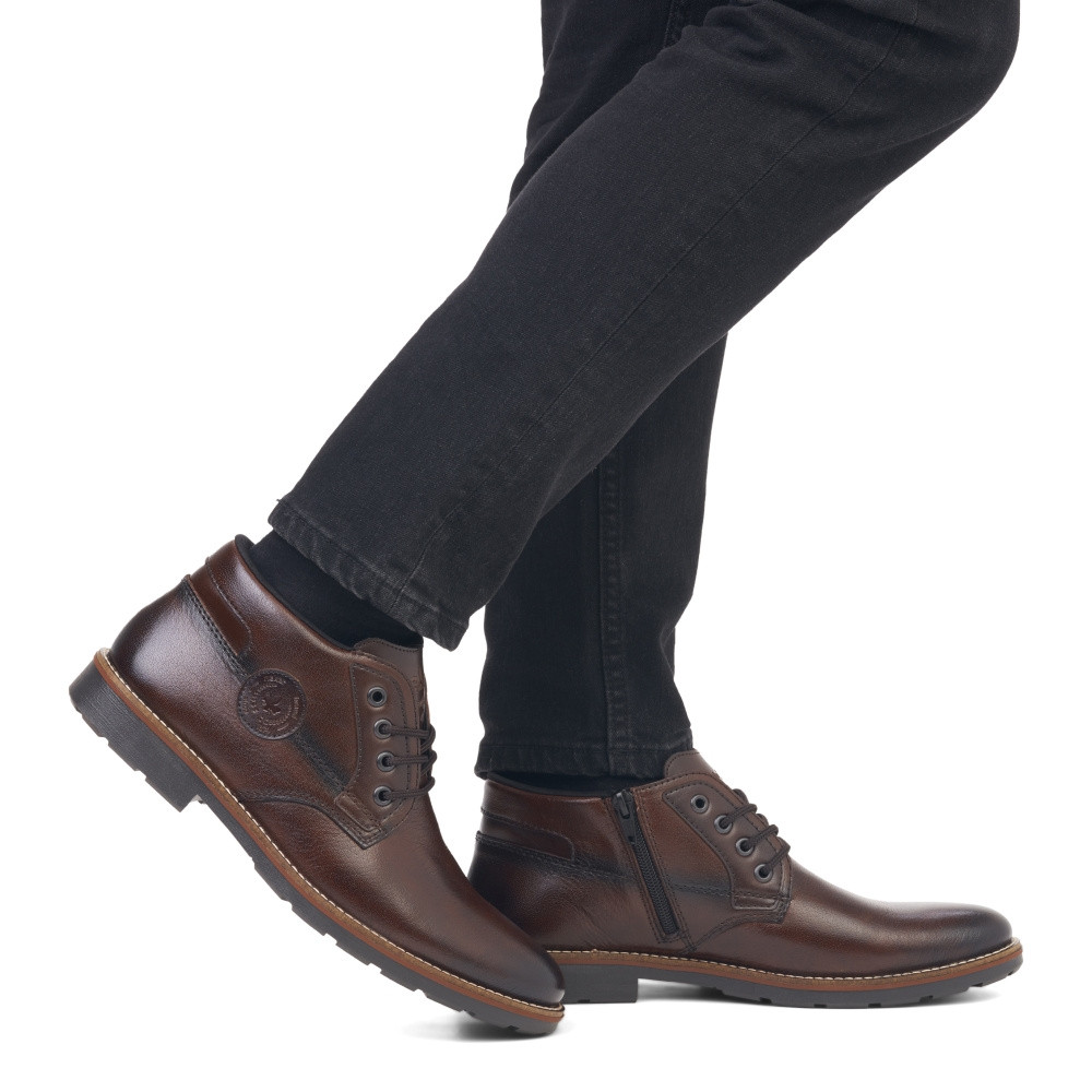 detail Pánská kotníková obuv RIEKER 15339-26 hnědá W3