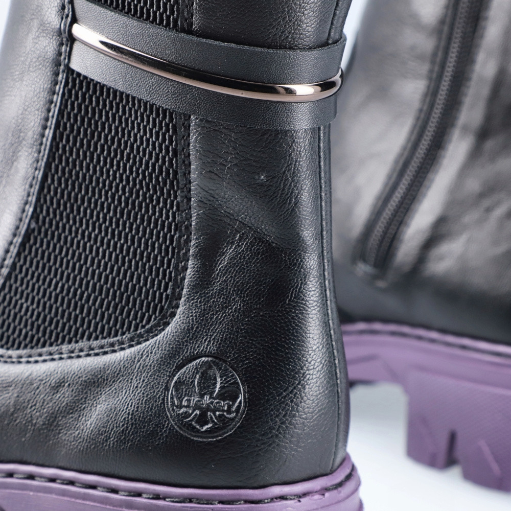 detail Dámská kotníková obuv RIEKER 74690-00 černá W3