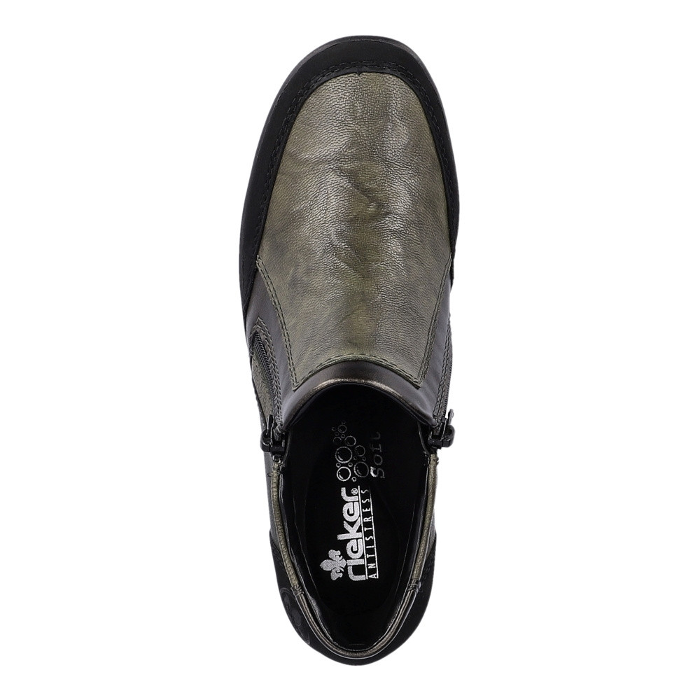 detail Dámská kotníková obuv RIEKER L4851-52 zelená W3