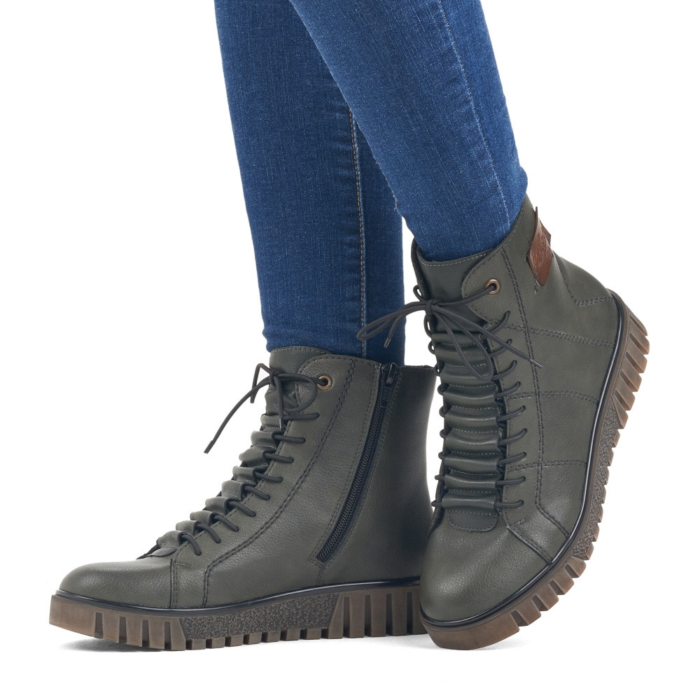 detail Dámská kotníková obuv RIEKER Y3421-52 zelená W4