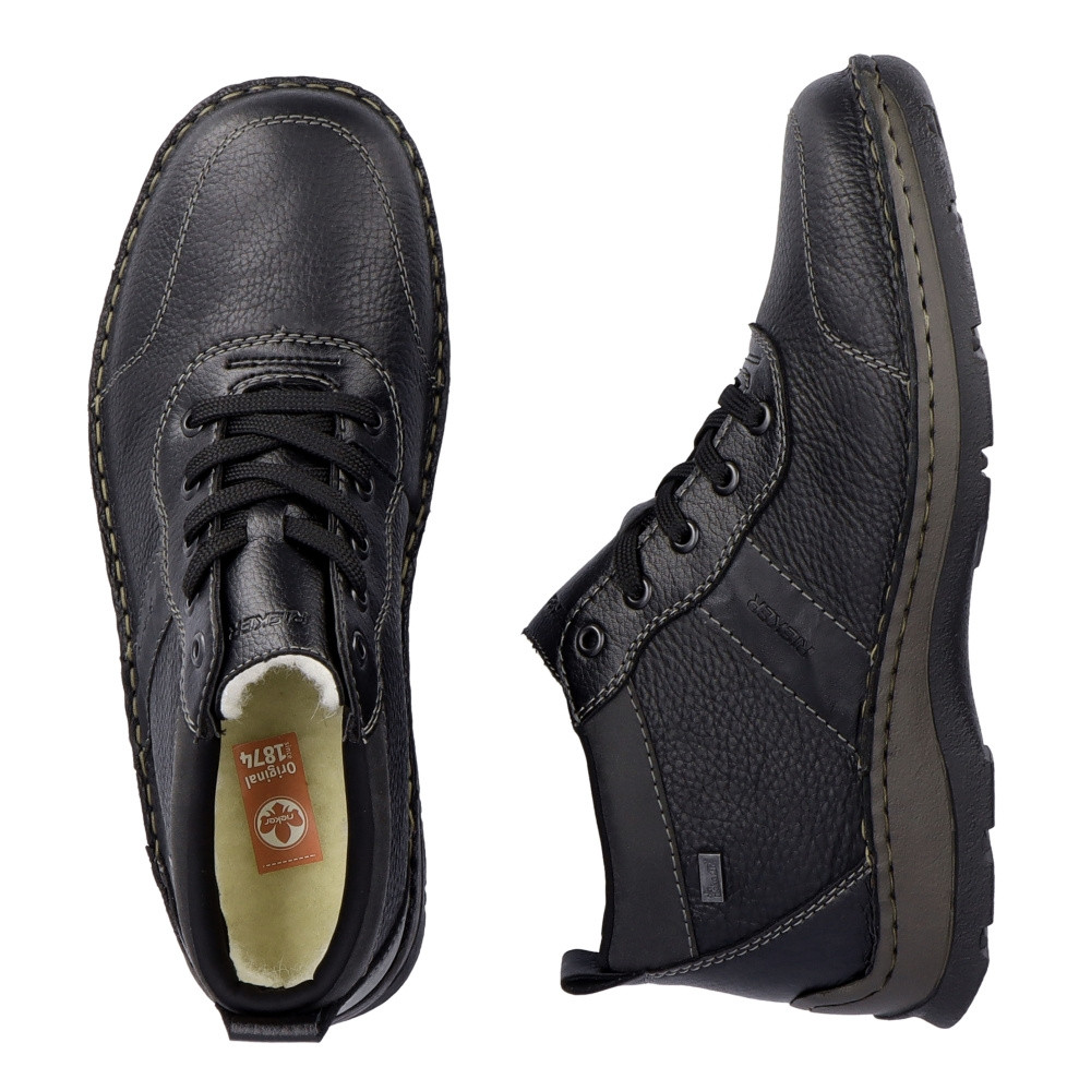 detail Pánská kotníková obuv RIEKER 05308-00 černá W3