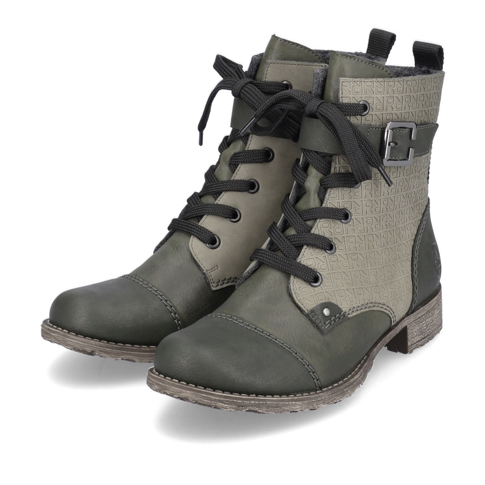 detail Dámská kotníková obuv RIEKER 70814-52 zelená W3