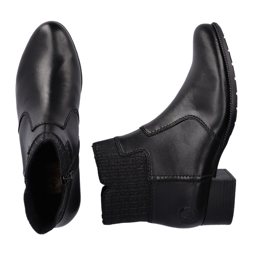 detail Dámská kotníková obuv RIEKER 78653-00 černá W3