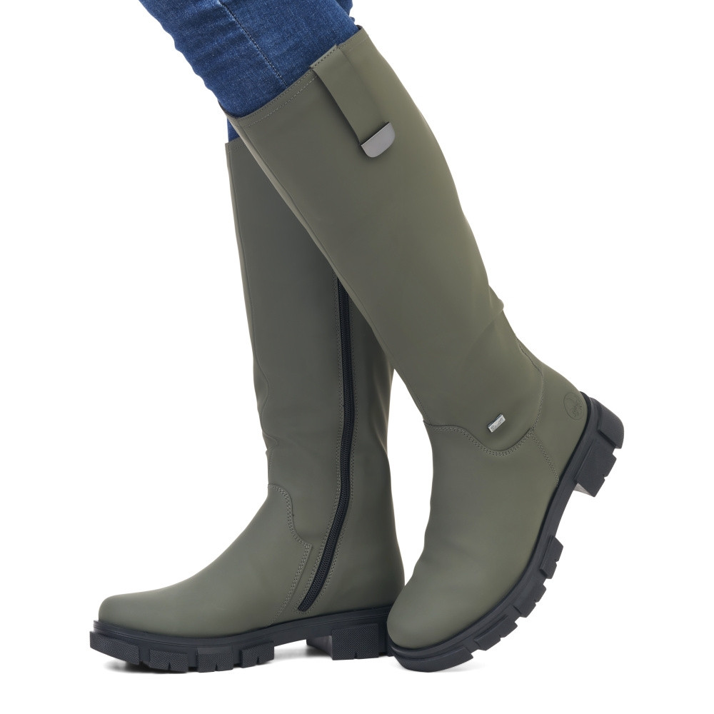 detail Dámské kozačky RIEKER Y7190-54 zelená W3