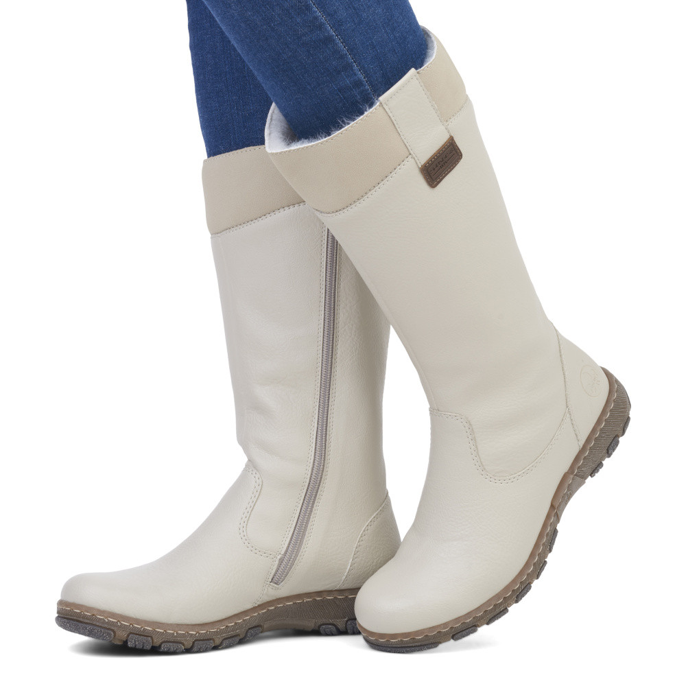 detail Dámské kozačky RIEKER Z0151-60 béžová W3