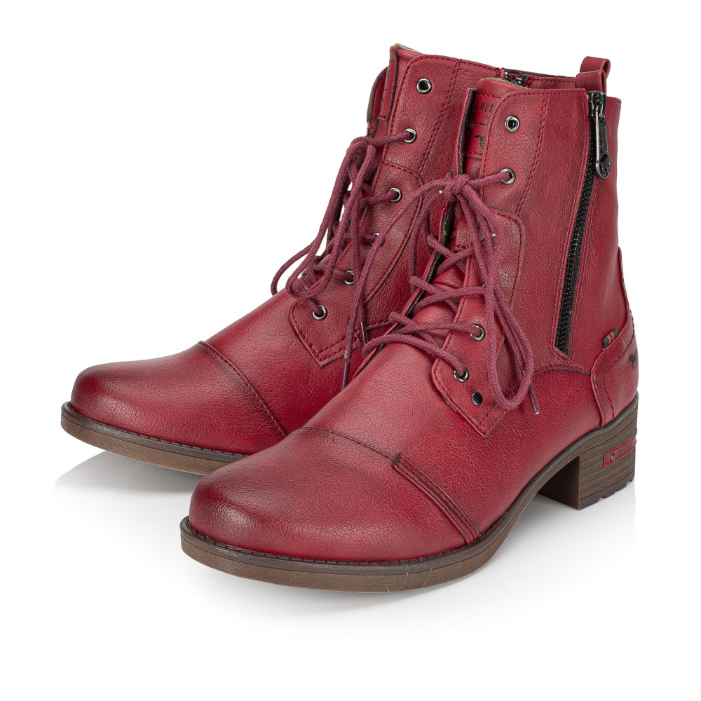 detail Dámská kotníková obuv MUSTANG 1229513-5 červená W4