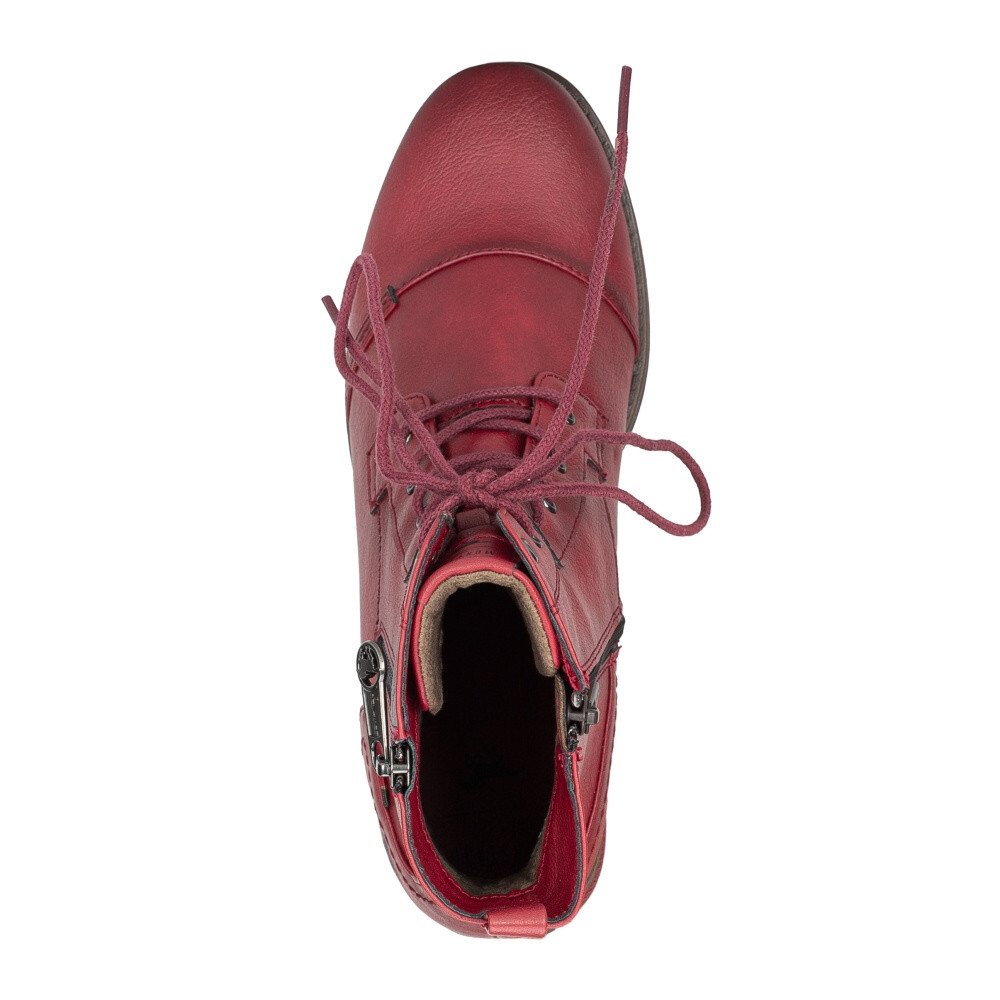 detail Dámská kotníková obuv MUSTANG 1229513-5 červená W4