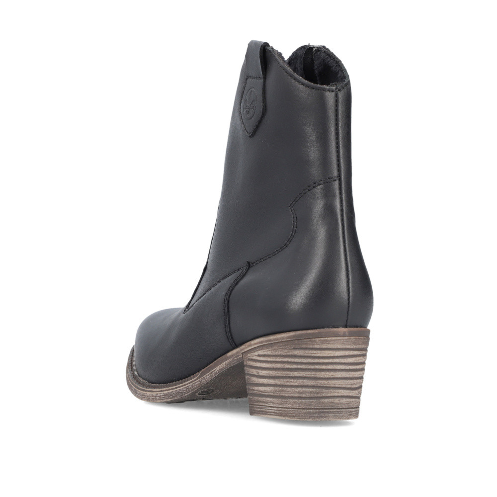 detail Dámska členková obuv RIEKER 73150-01 čierna W4