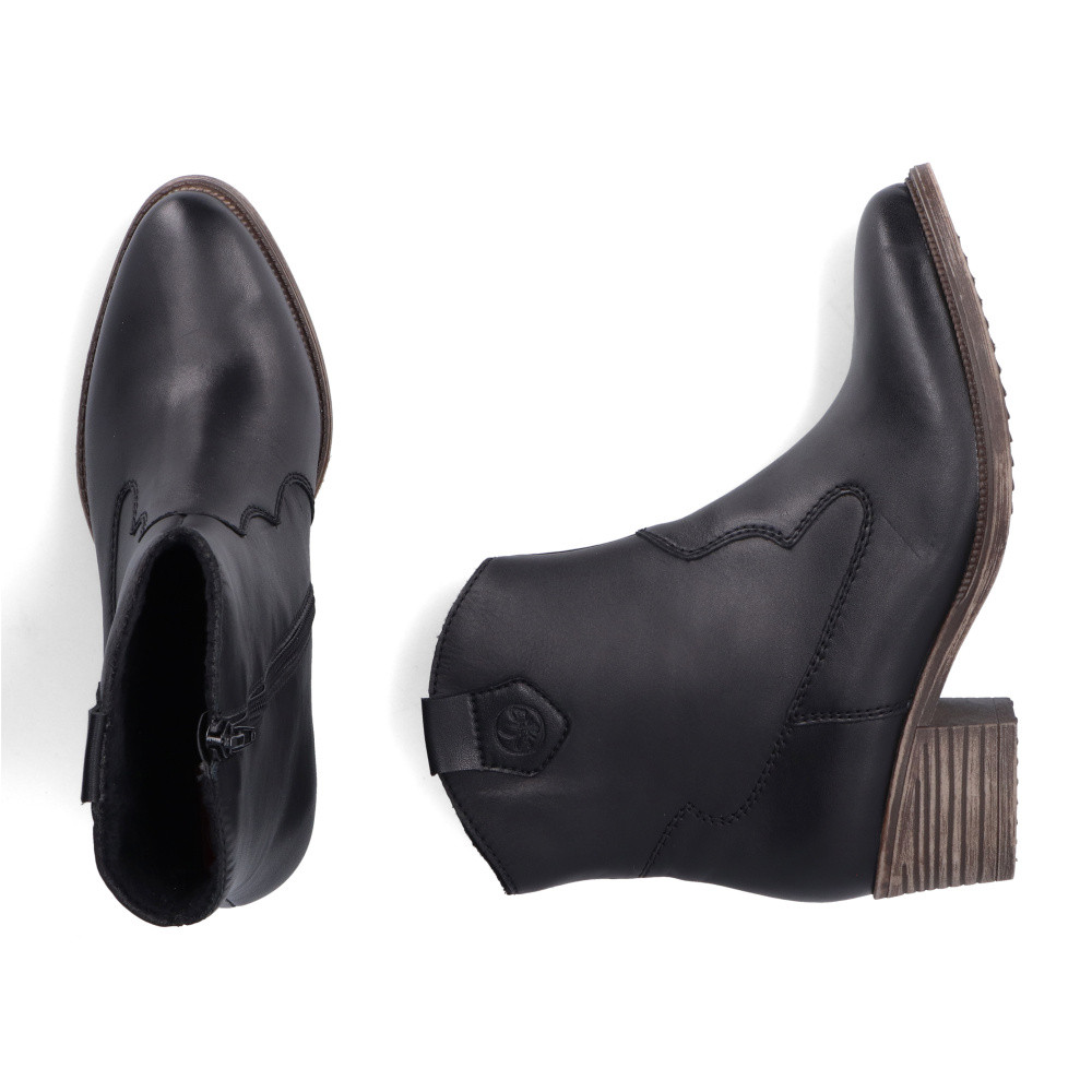 detail Dámska členková obuv RIEKER 73150-01 čierna W4