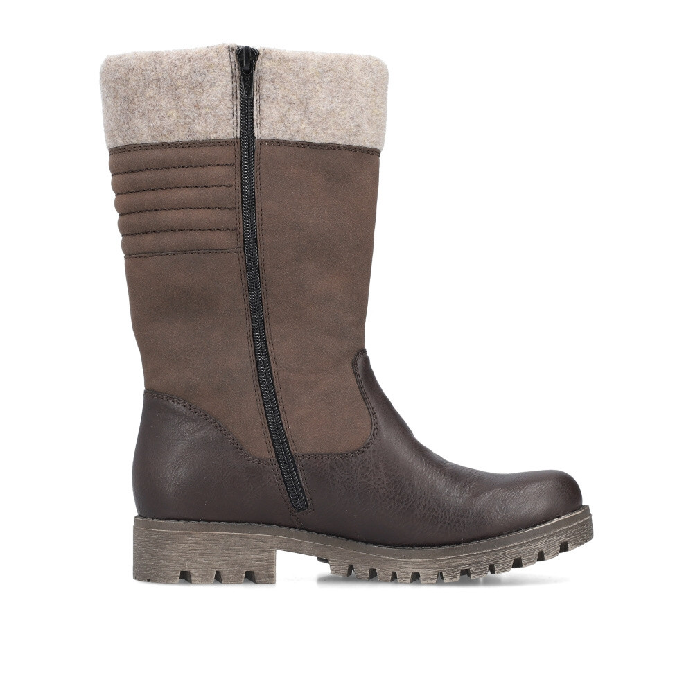 detail Dámské kozačky RIEKER 78585-25 hnědá W4