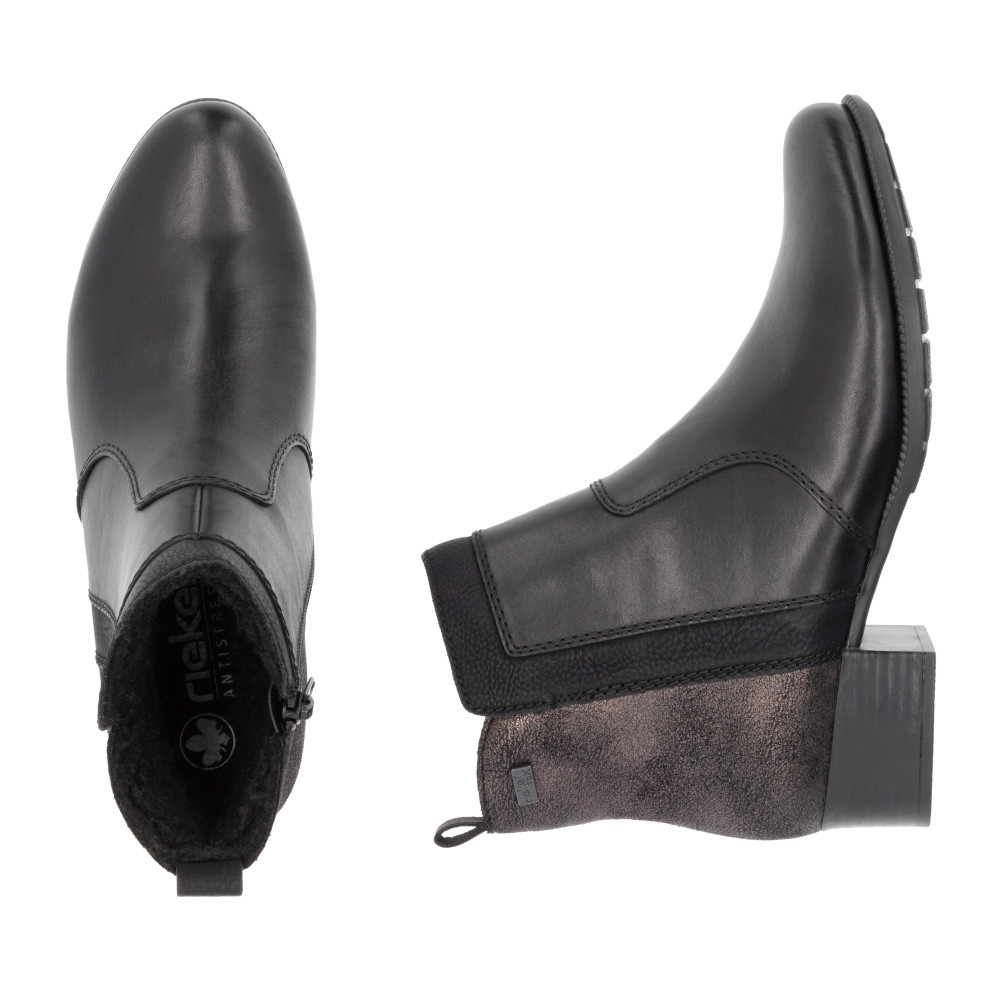 detail Dámská kotníková obuv RIEKER 78658-00 černá W4