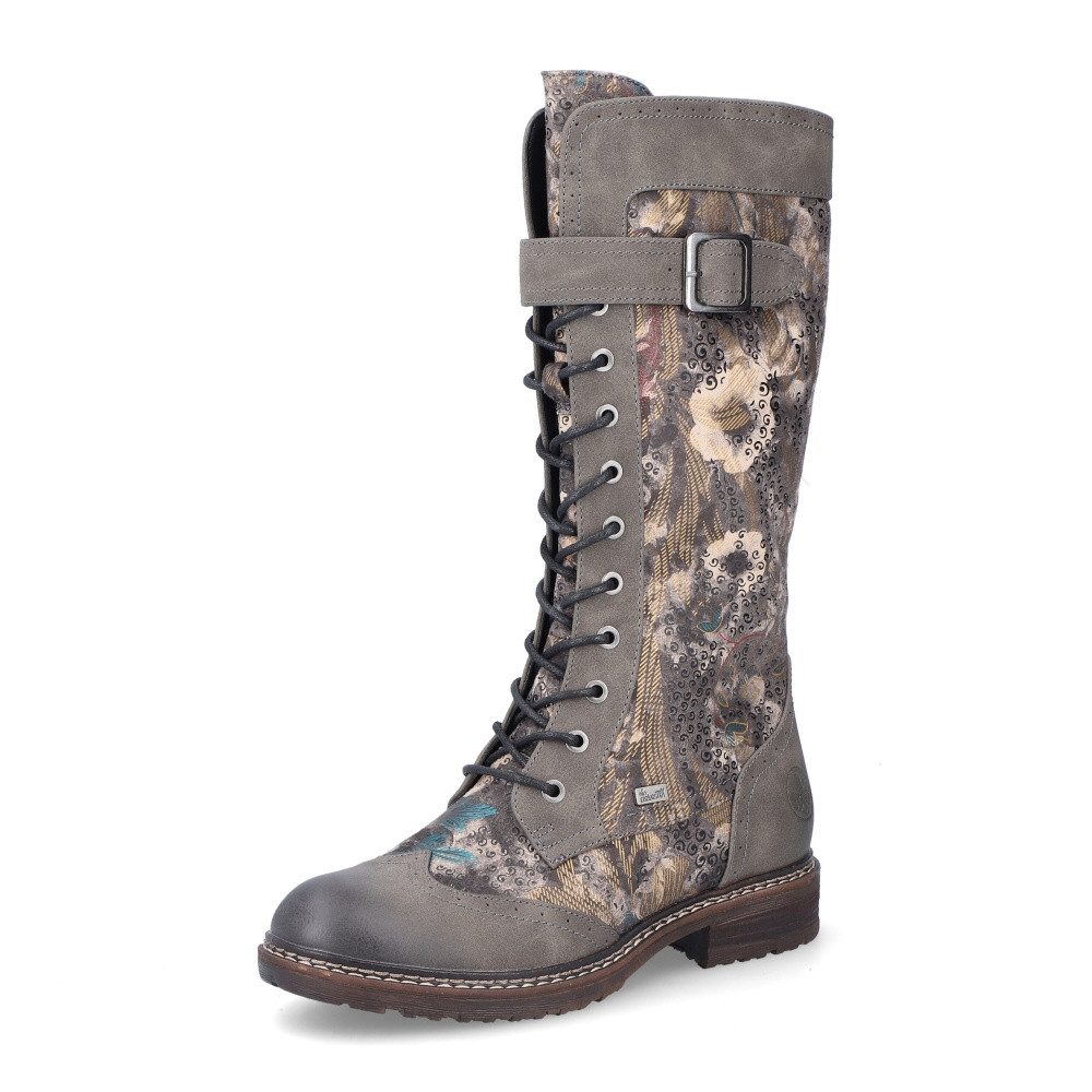 detail Dámské kozačky RIEKER 94734-90 šedá W4