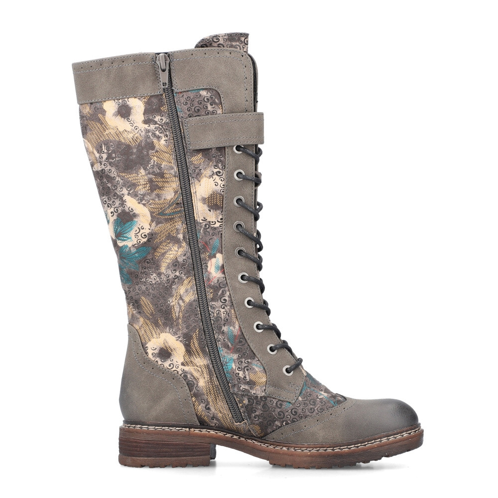 detail Dámské kozačky RIEKER 94734-90 šedá W4