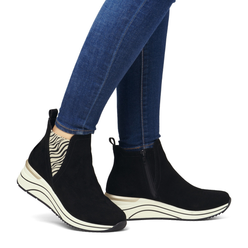 detail Dámská kotníková obuv REMONTE D0T75-03 černá W4