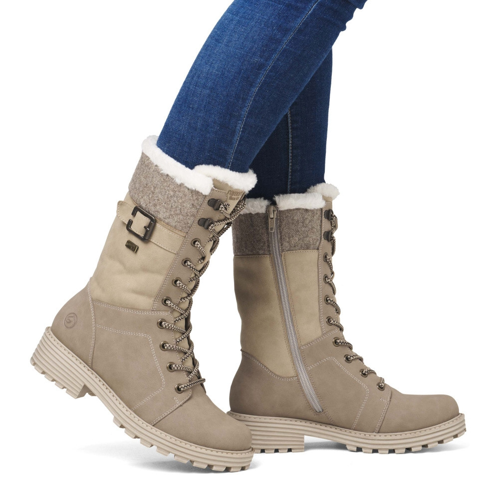 detail Dámské kozačky REMONTE D0W72-20 béžová W4