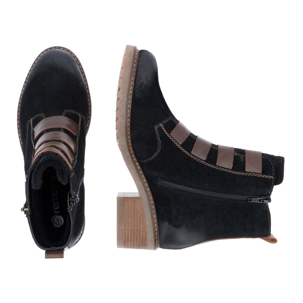 detail Dámská kotníková obuv REMONTE D1A76-03 černá W4