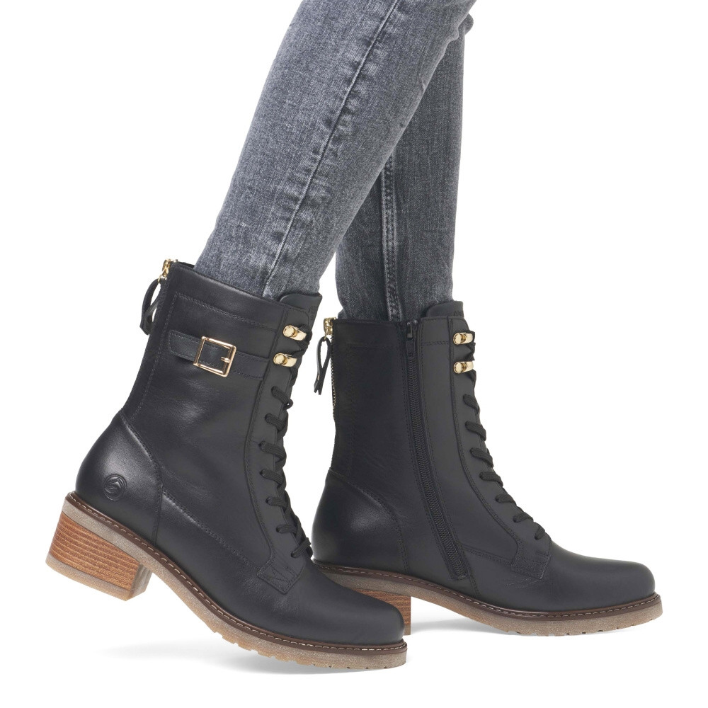 detail Dámská kotníková obuv REMONTE D1A78-00 černá W4