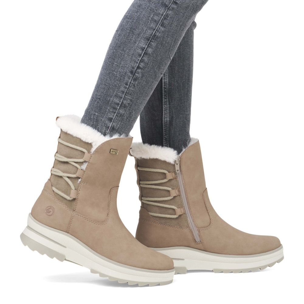 detail Dámská kotníková obuv REMONTE D2B72-20 béžová W4