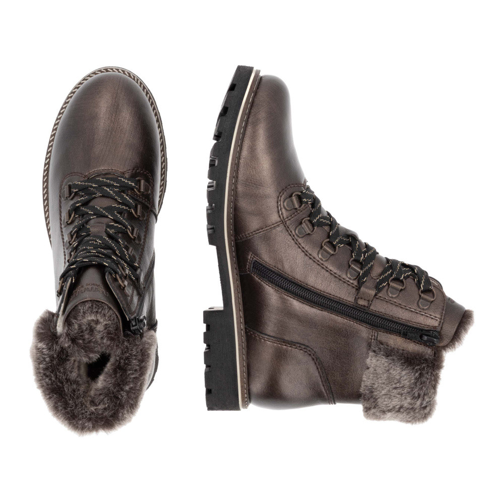 detail Dámská kotníková obuv REMONTE D8483-25 hnědá W4