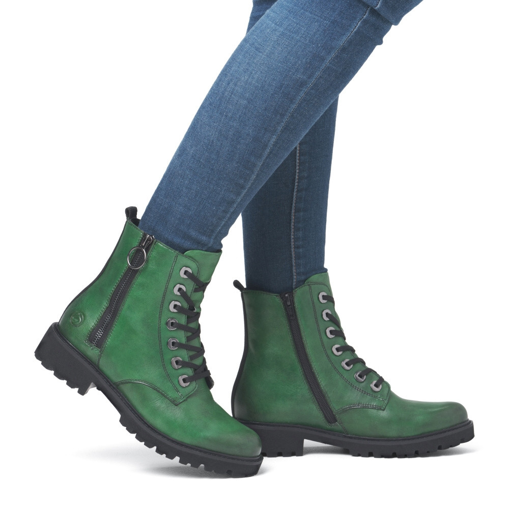 detail Dámská kotníková obuv REMONTE D8671-53 zelená W4