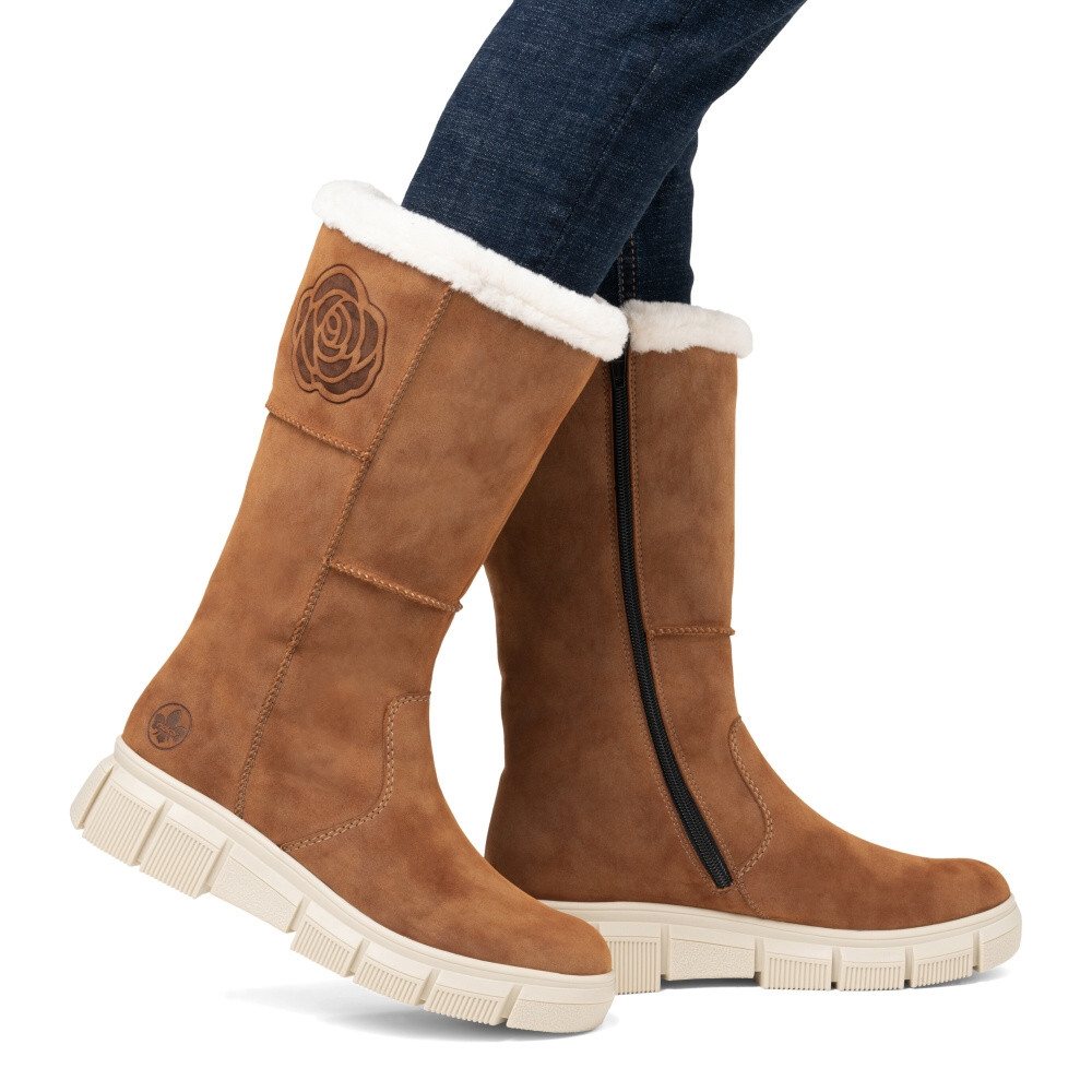 detail Dámské kozačky RIEKER X3455-24 hnědá W4