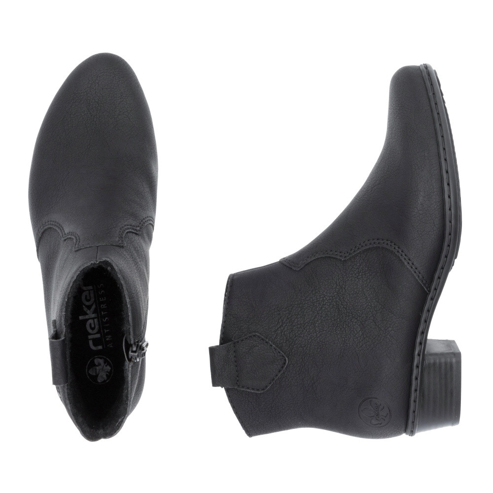 detail Dámská kotníková obuv RIEKER Y0762-00 černá W5