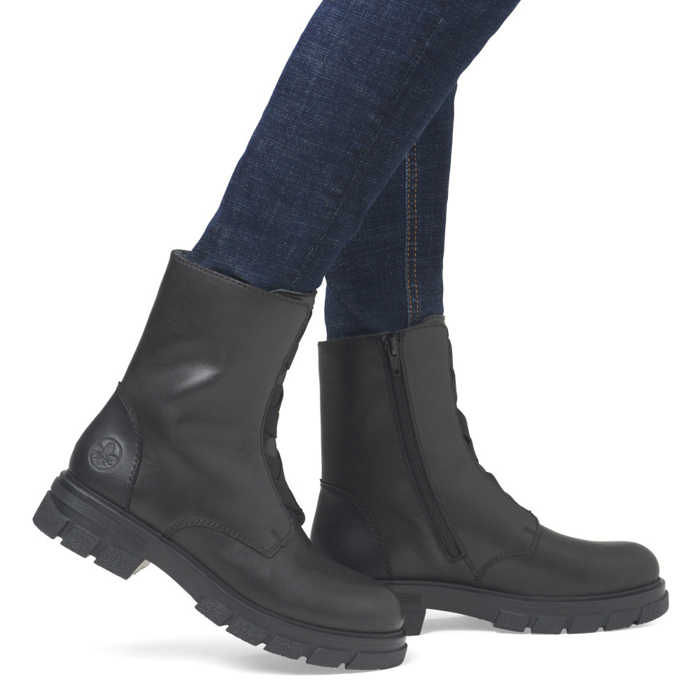 detail Dámska členková obuv RIEKER Z9179-00 čierna W4