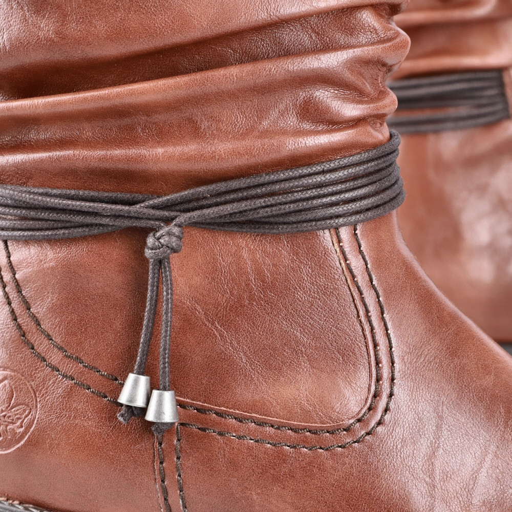 detail Dámská kotníková obuv RIEKER 73691-25 hnědá W4