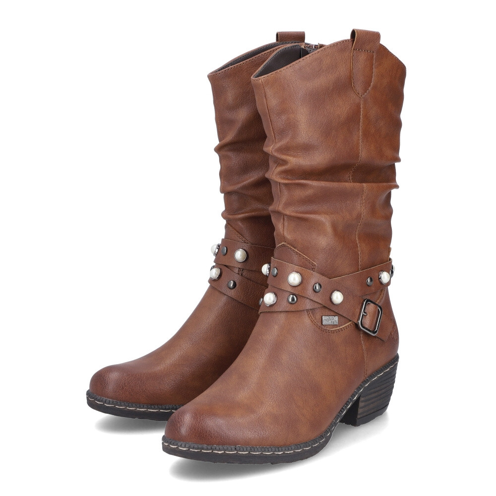 detail Dámske čižmy RIEKER 93776-24 hnedá W4