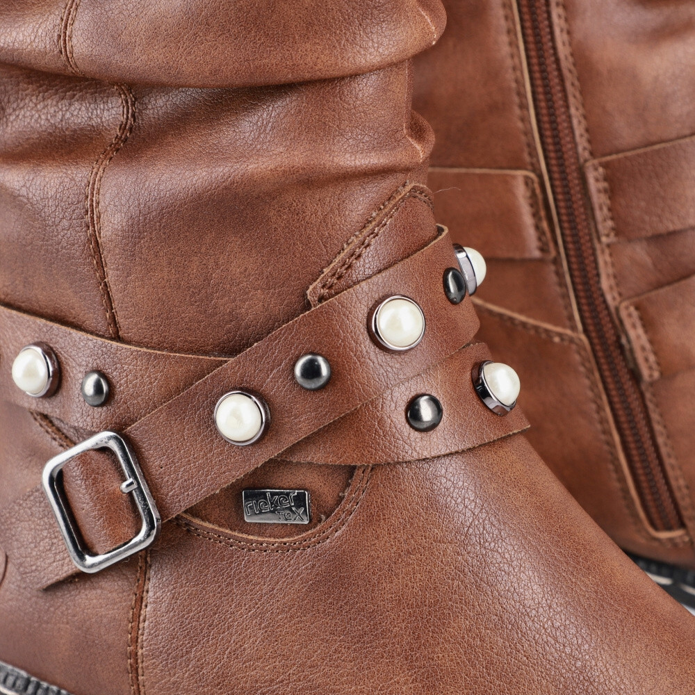 detail Dámske čižmy RIEKER 93776-24 hnedá W4