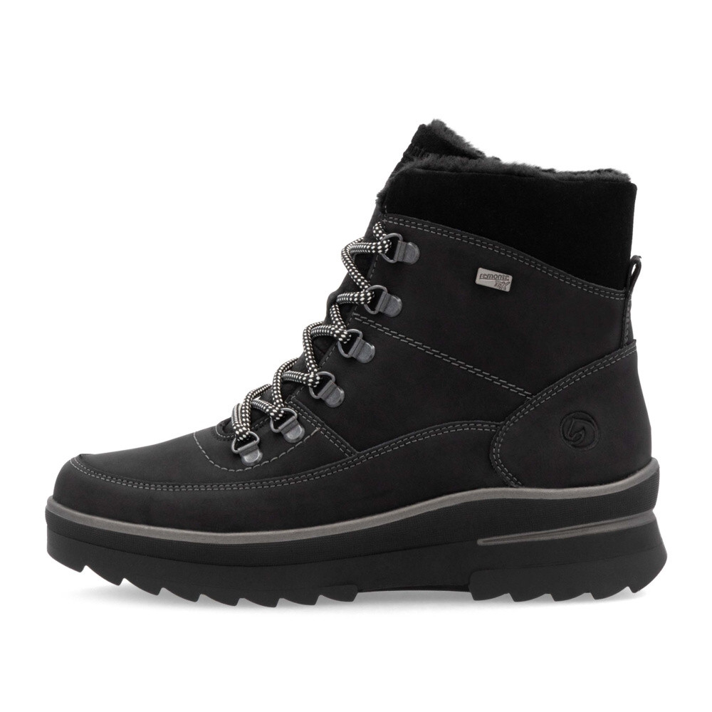 detail Dámská kotníková obuv REMONTE D2B74-02 černá W4