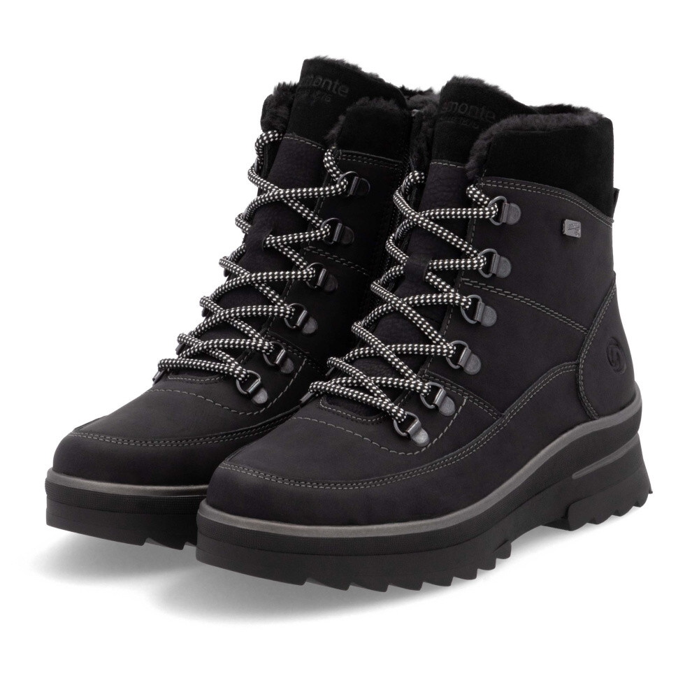 detail Dámská kotníková obuv REMONTE D2B74-02 černá W4