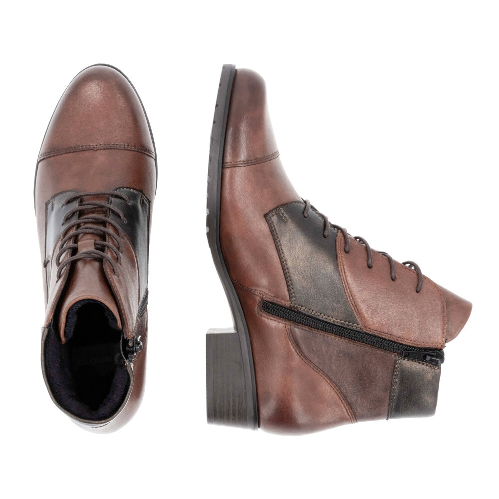 detail Dámská kotníková obuv REMONTE D6882-23 hnědá W4