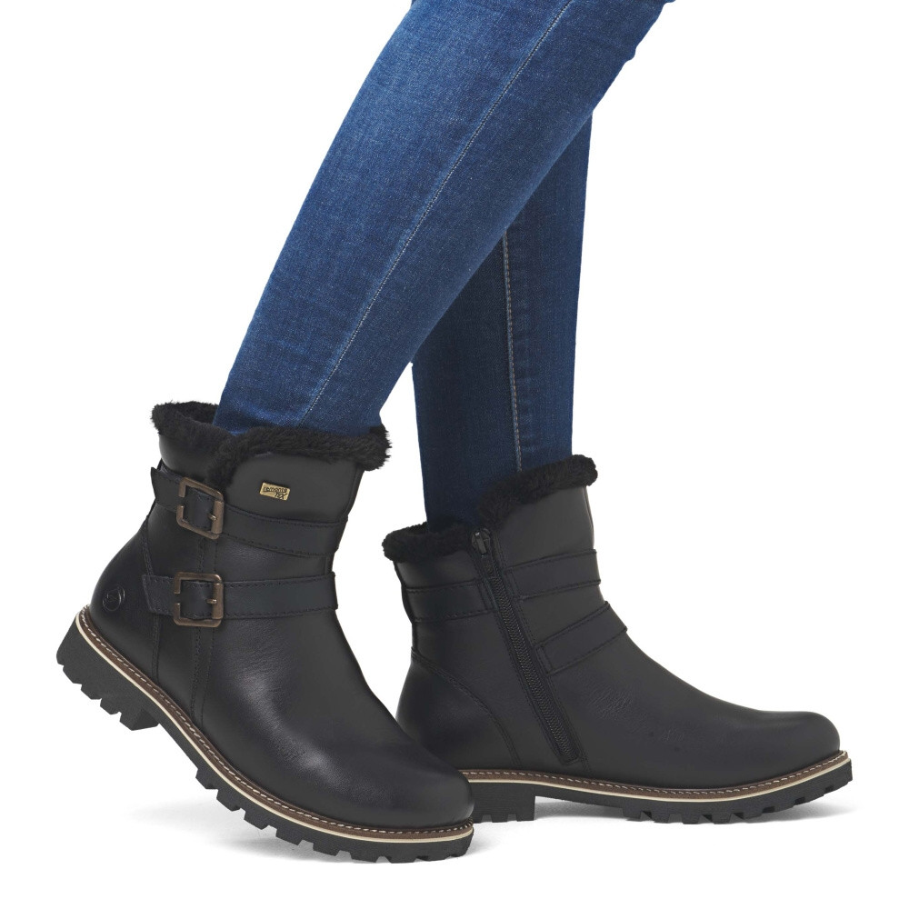 detail Dámská kotníková obuv REMONTE D8484-00 černá W4